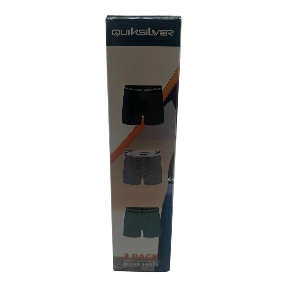 Quiksilver 3 Pack Super Soft Boxer Briefs Fly‎ Front Men's Size L 36-38 Multi #6